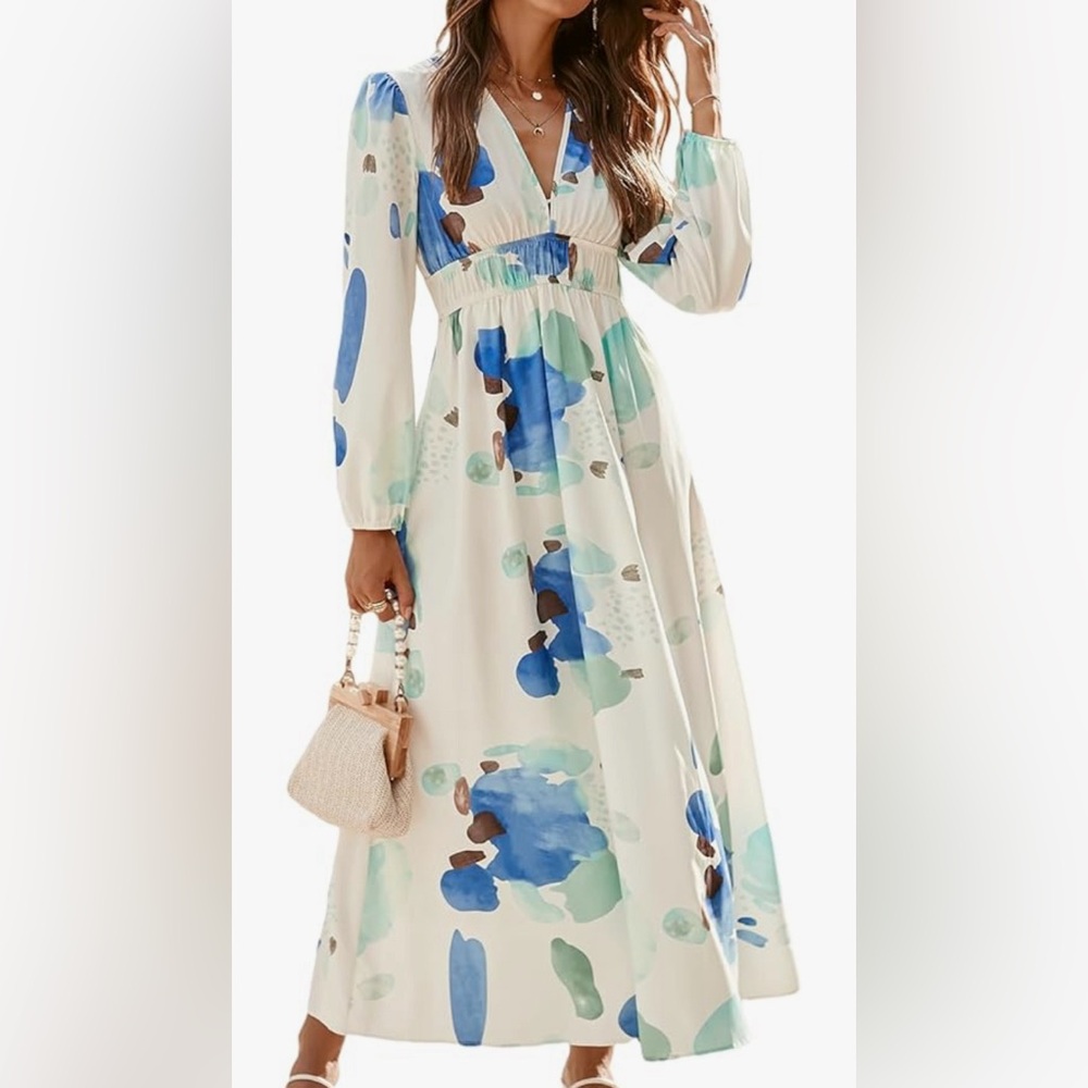 Sissyaki women’s long sleeve boho floral maxi dress!